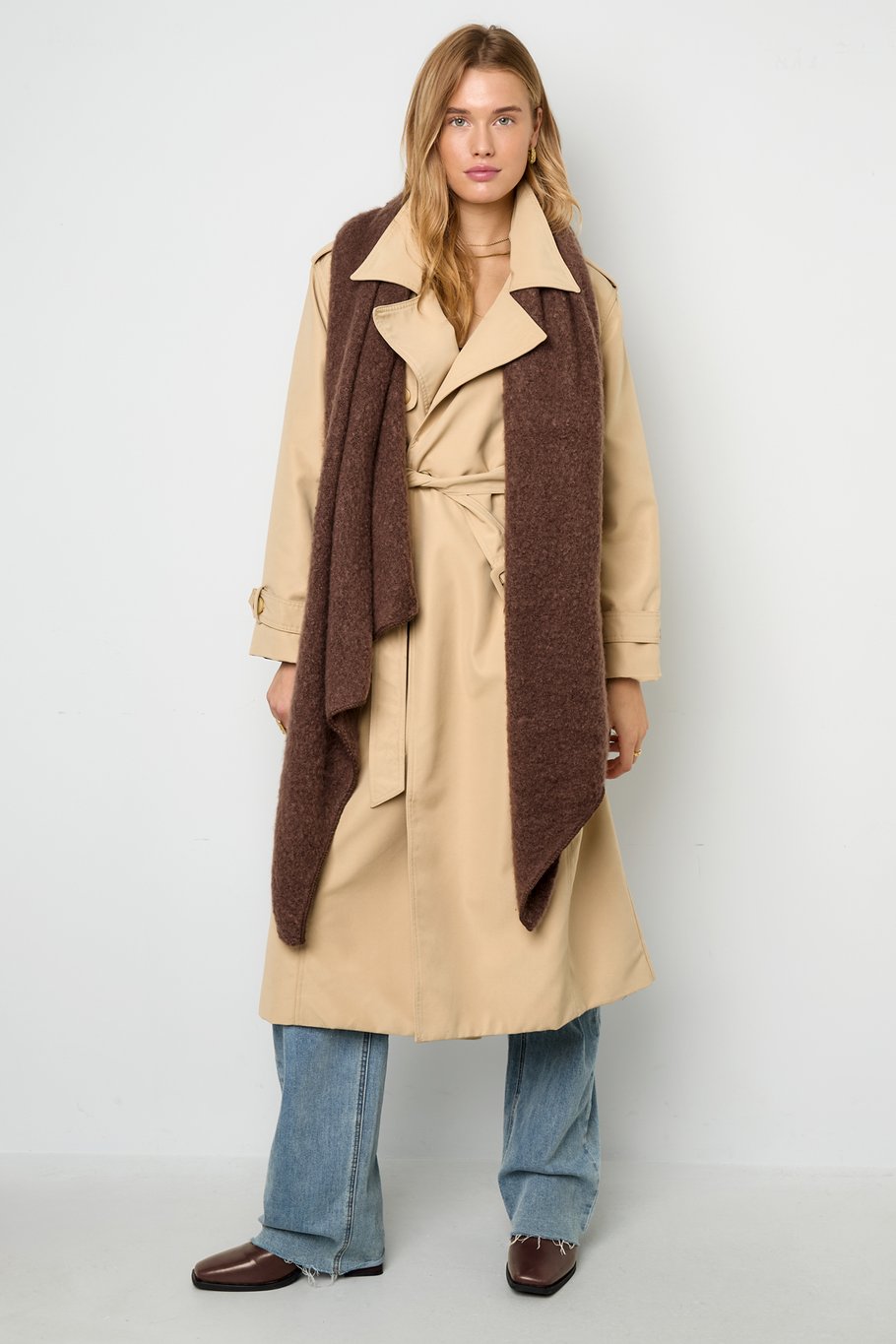 Zachte wintersjaal koraal Polyester h5Afbeelding5